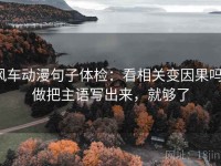 风车动漫句子体检：看相关变因果吗，做把主语写出来，就够了