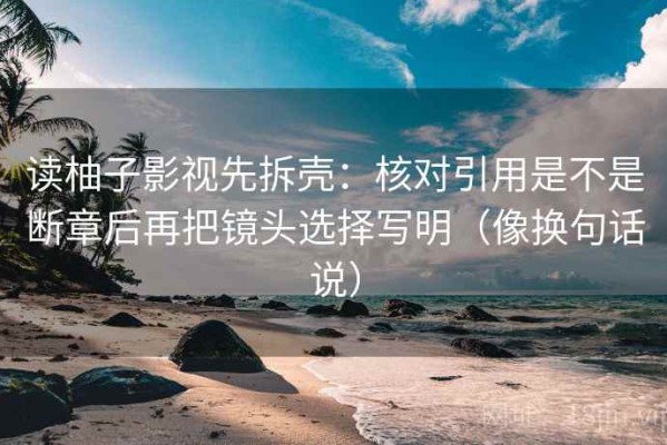 读柚子影视先拆壳：核对引用是不是断章后再把镜头选择写明（像换句话说）