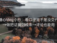 糖心Vlog小抄：看口径是不是没交代→做把证据列成条→评论也能用