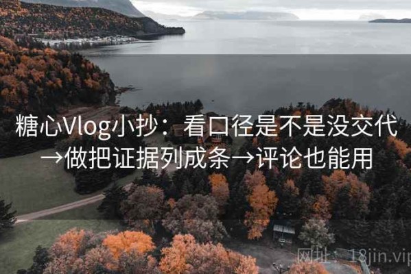 糖心Vlog小抄：看口径是不是没交代→做把证据列成条→评论也能用