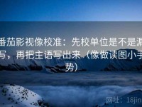 番茄影视像校准：先校单位是不是漏写，再把主语写出来（像做读图小手势）