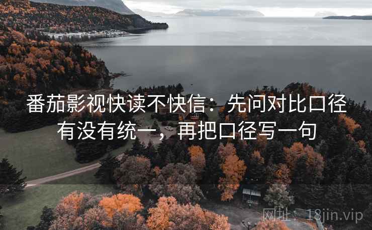 番茄影视快读不快信:先问对比口径有没有统一,再把口径写一句 番茄影视快读不快信:先问对比口径有没有统一,再把口径写一句